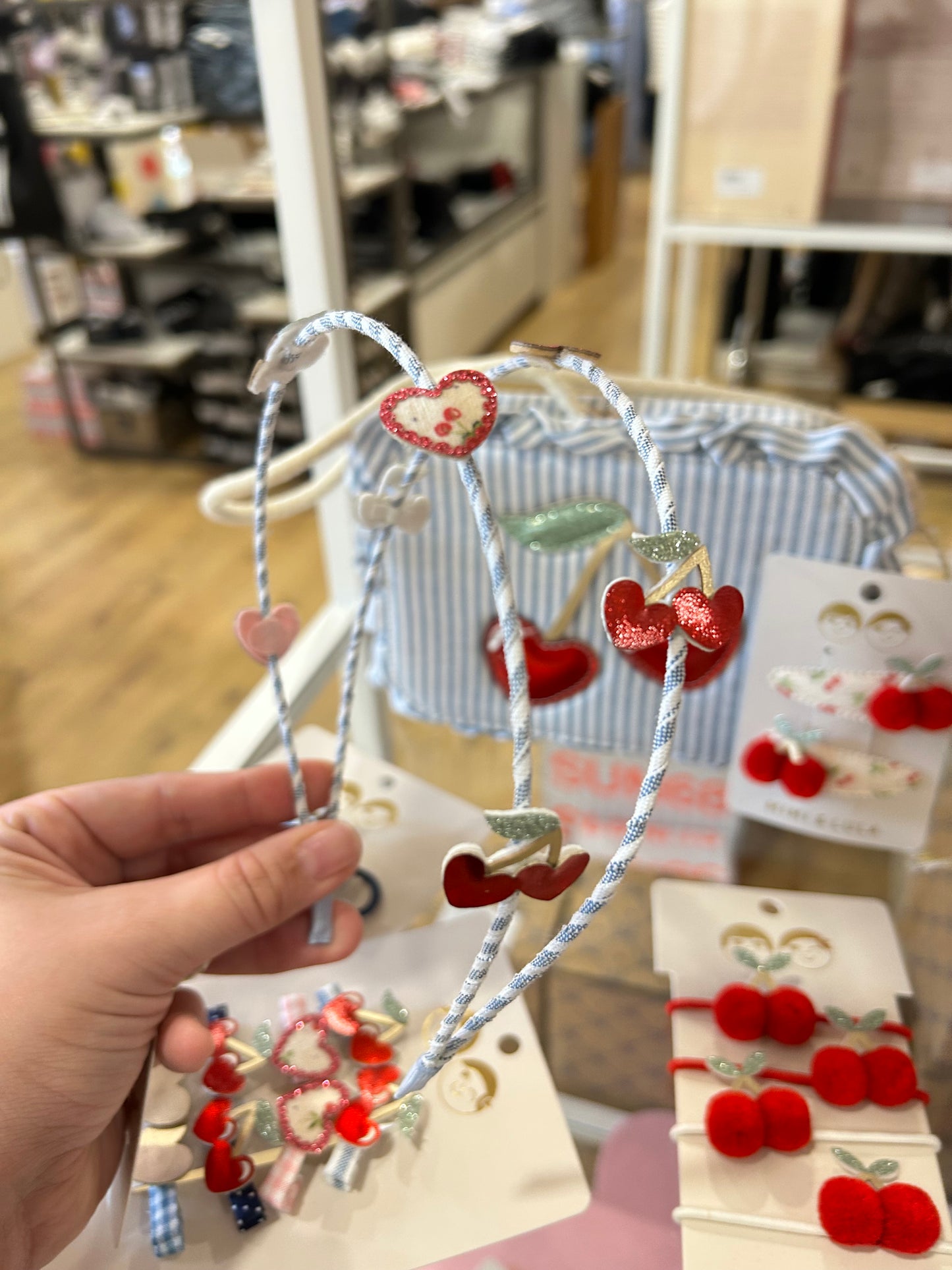 Cerchietto cuori e ciliegie