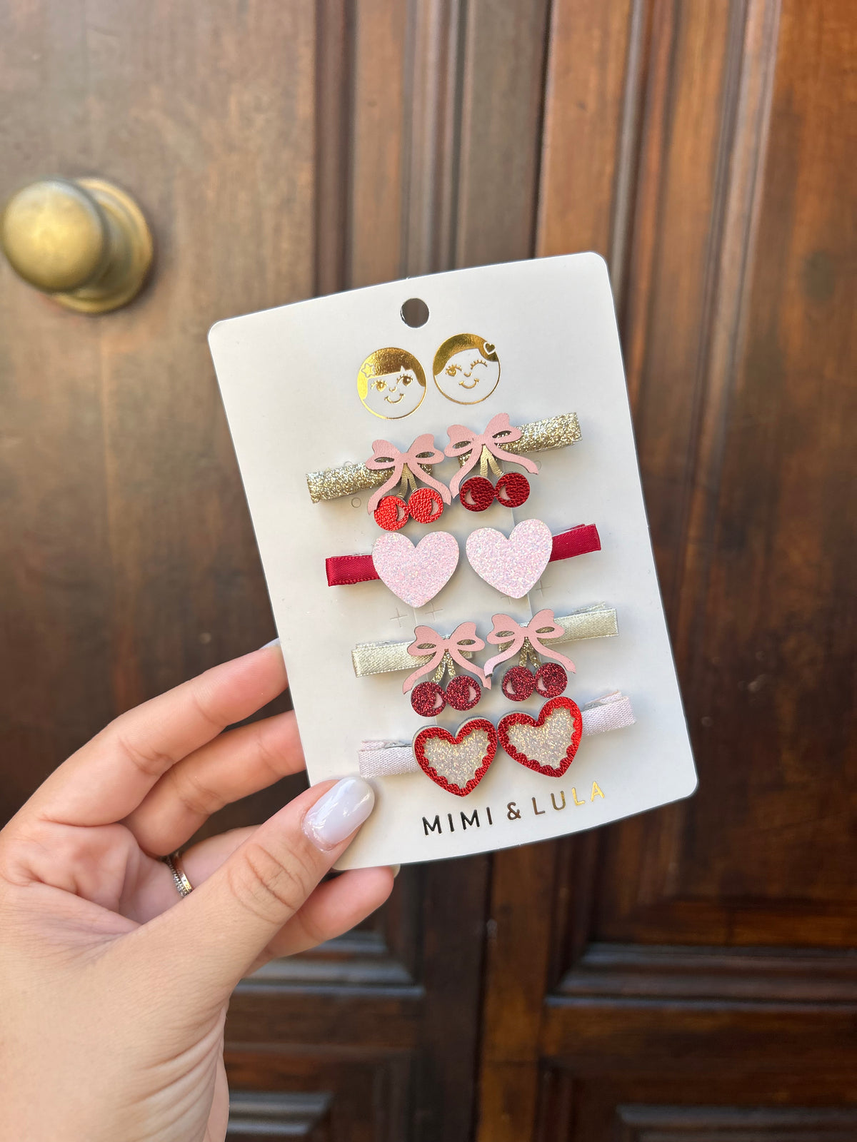 Mini clip cuore e ciliegia