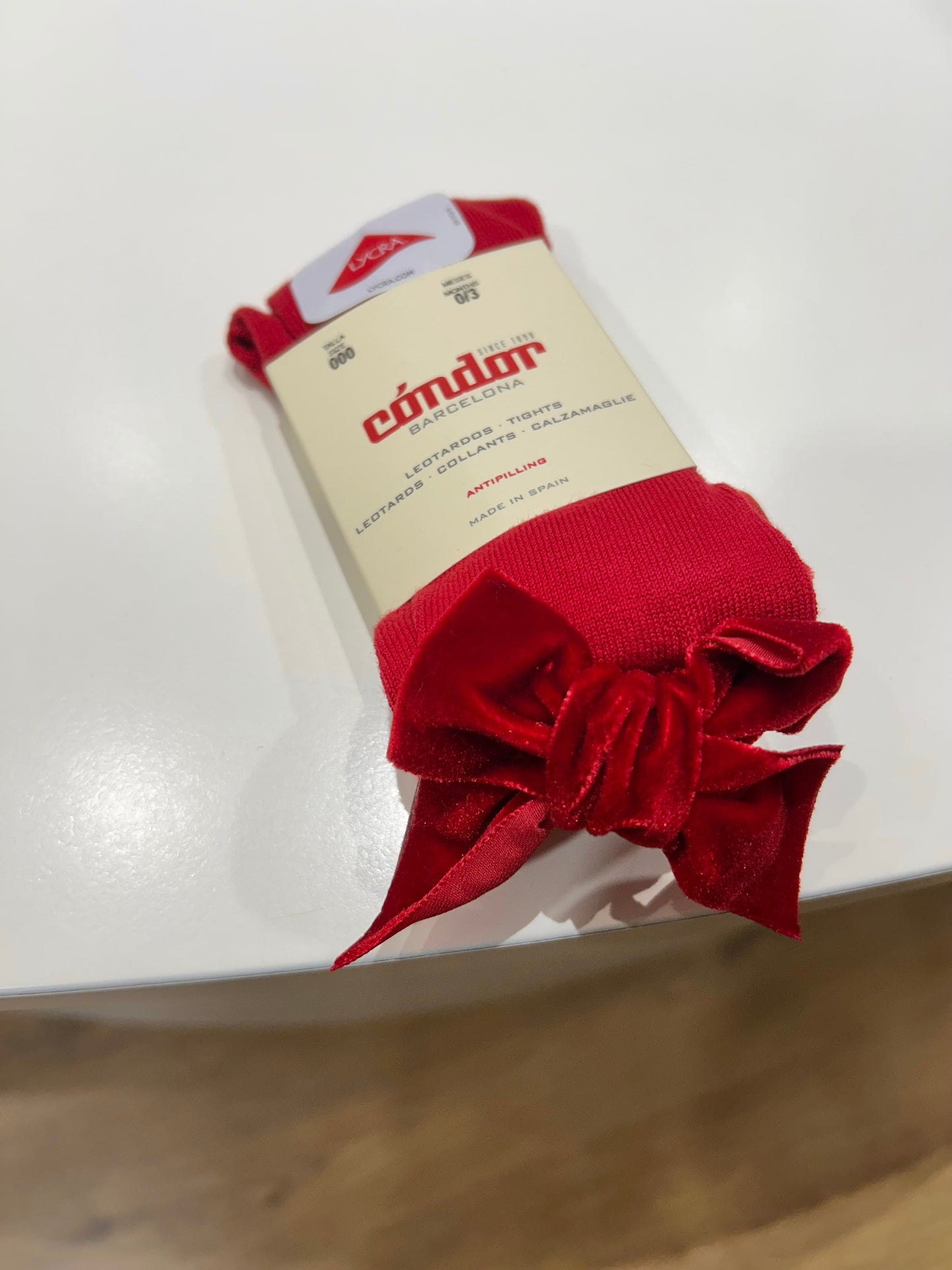 Collant fiocco in velluto Condor