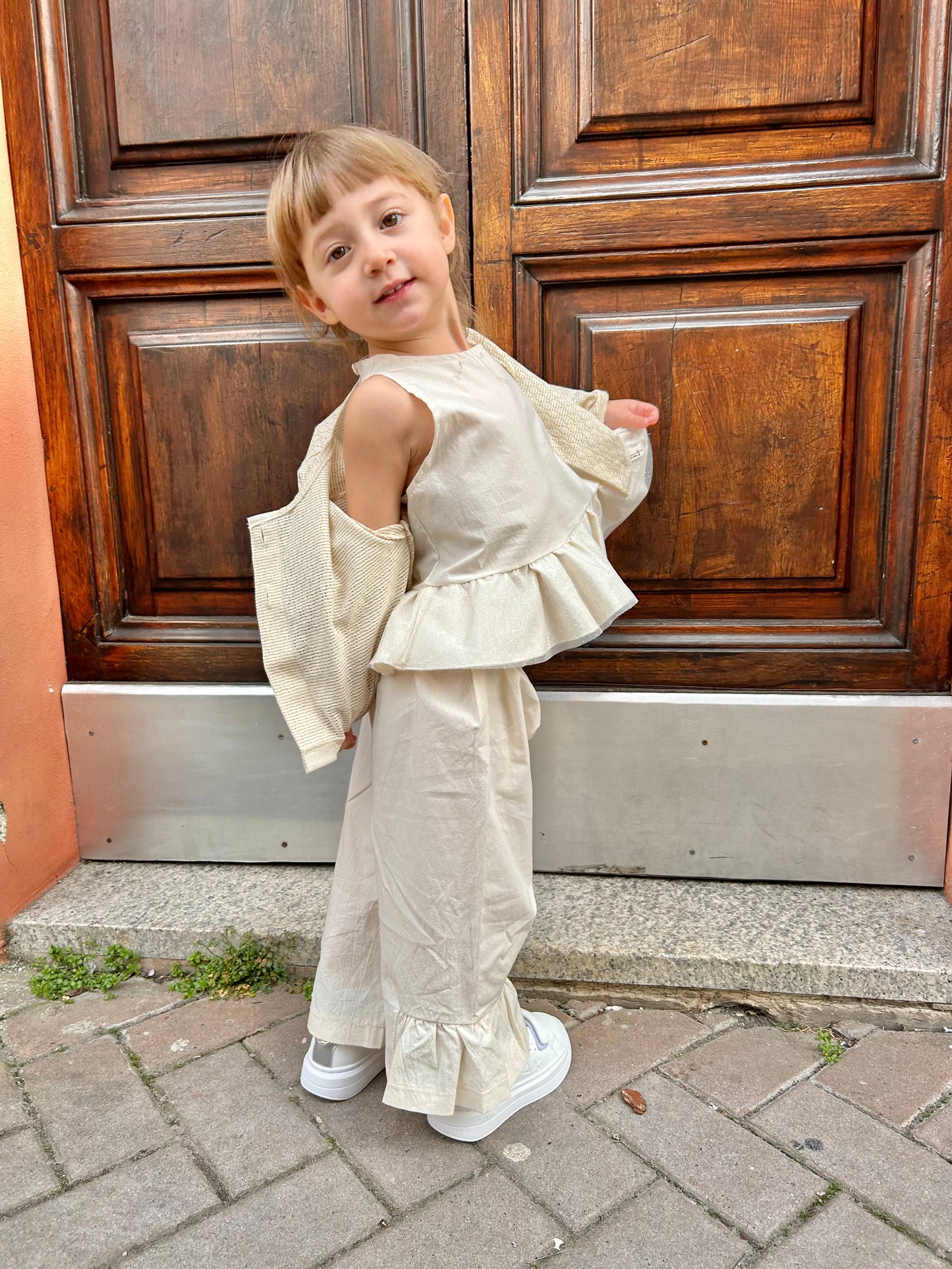 Completo con balza lurex