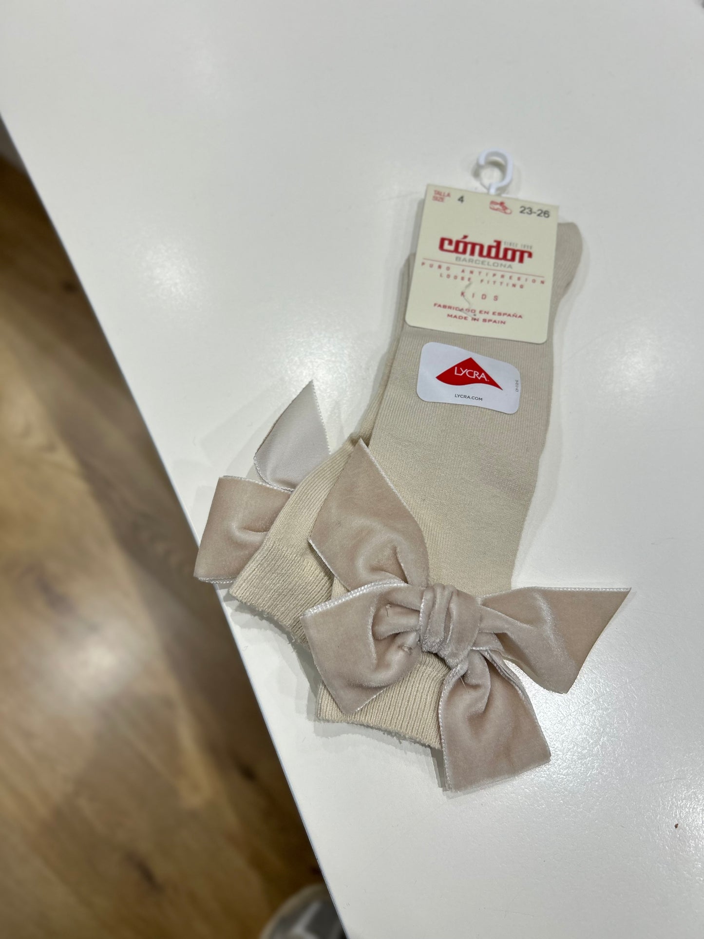 Calzettone con fiocco in velluto Condor