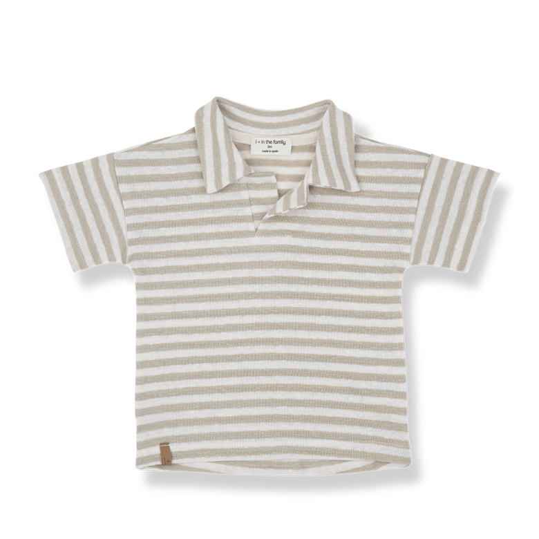 Completo Panta lino Polo rigata