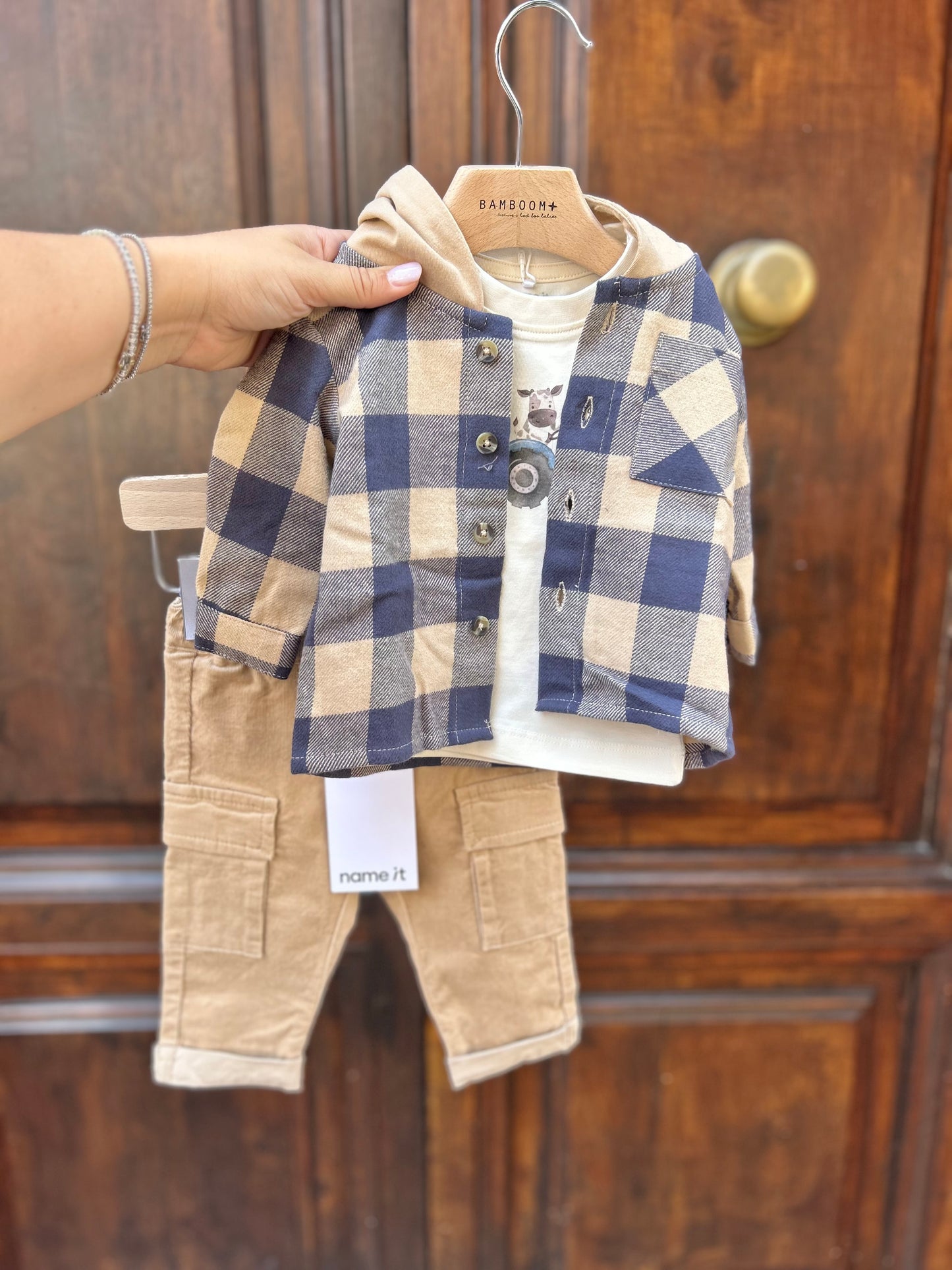 Camicia in flanella con cappuccio