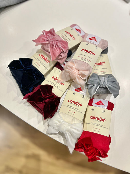 Collant fiocco in velluto Condor