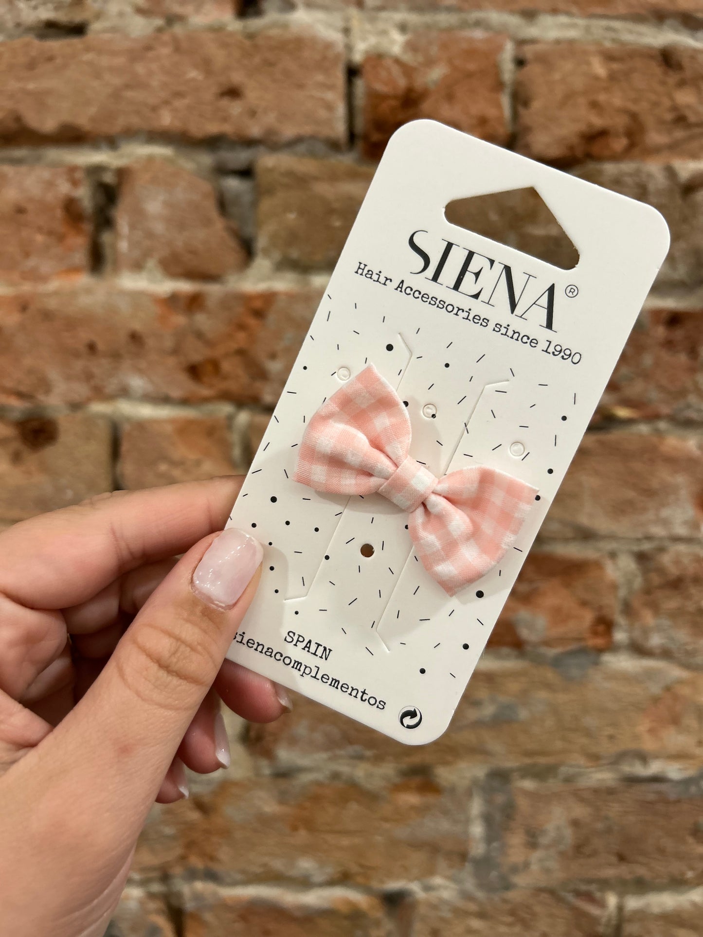 Mini elastico con fiocco Vichy Siena