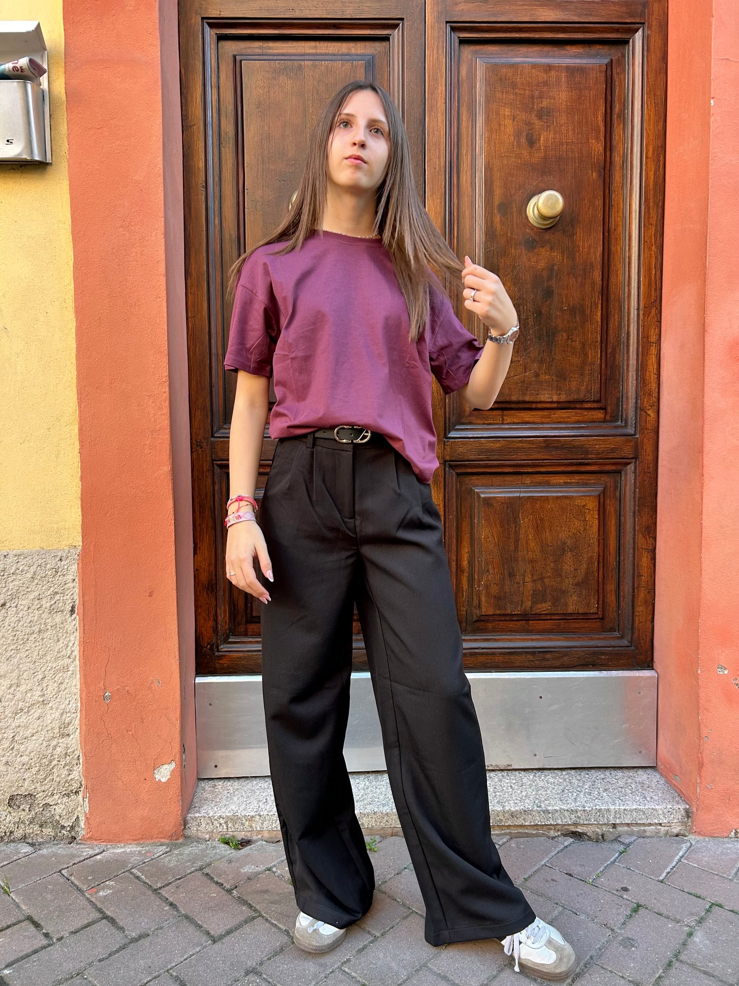 T-shirt cuore ricamato