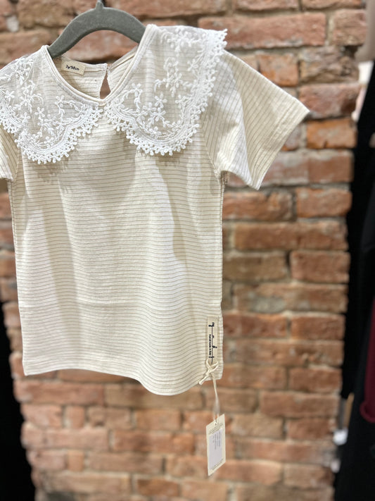 T-shirt riga lurex e collo