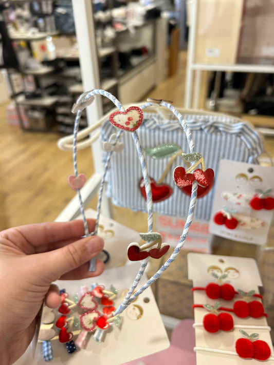 Cerchietto cuori e ciliegie