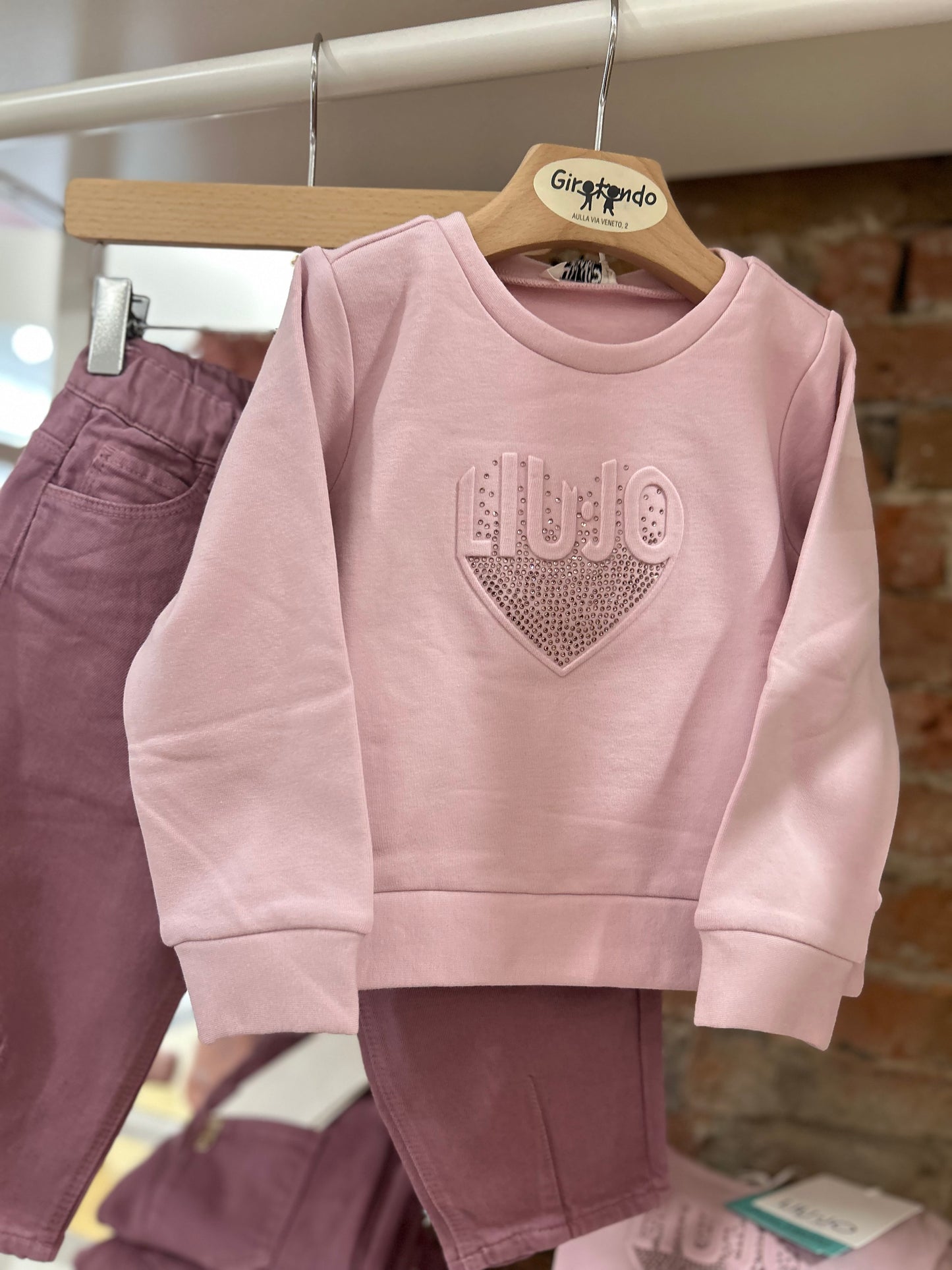 Felpa cuore e strass
