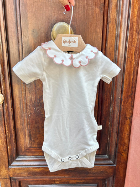Body con colletto ricamato