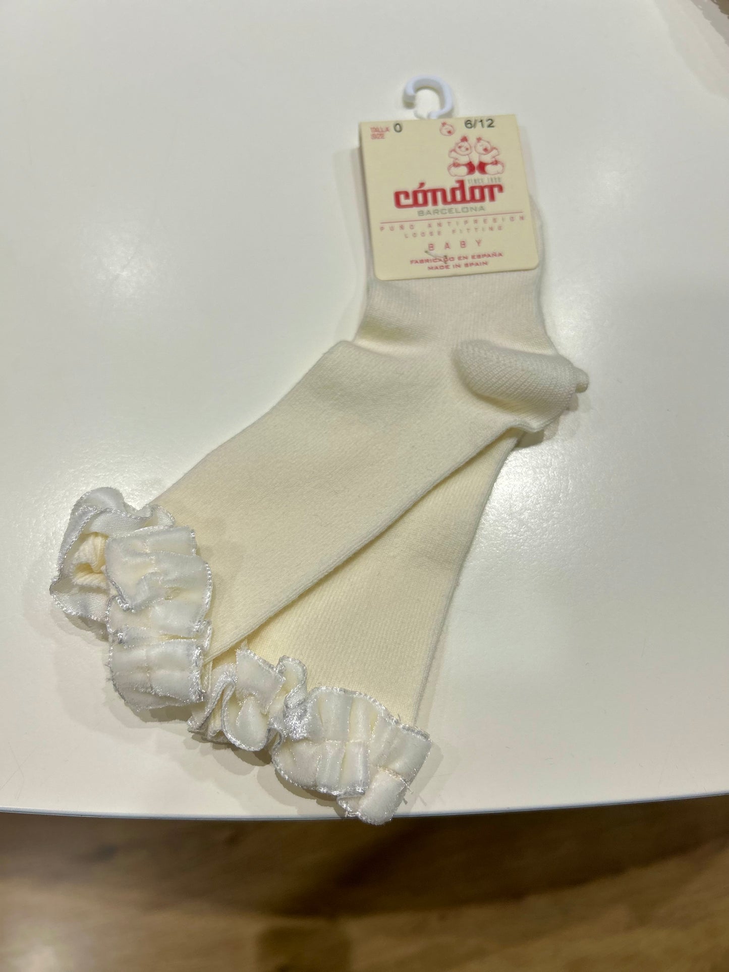 Calzettone con rouches in velluto Condor