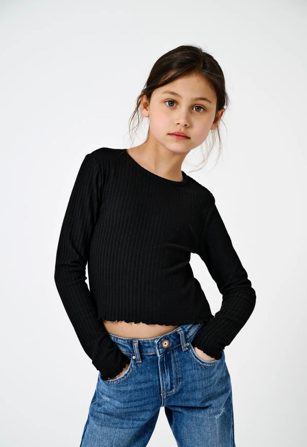 T-shirt crop manica lunga Only