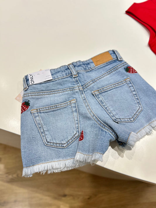 Short jeans con ricami