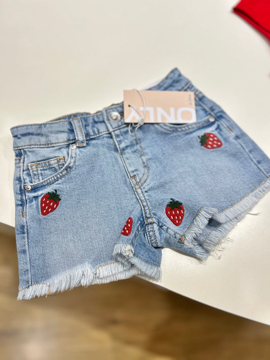 Short jeans con ricami