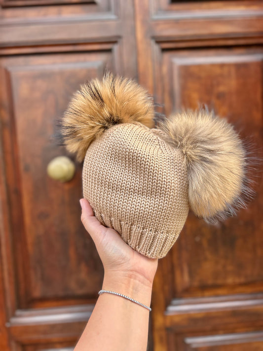 Cappello doppio ponpon Catya