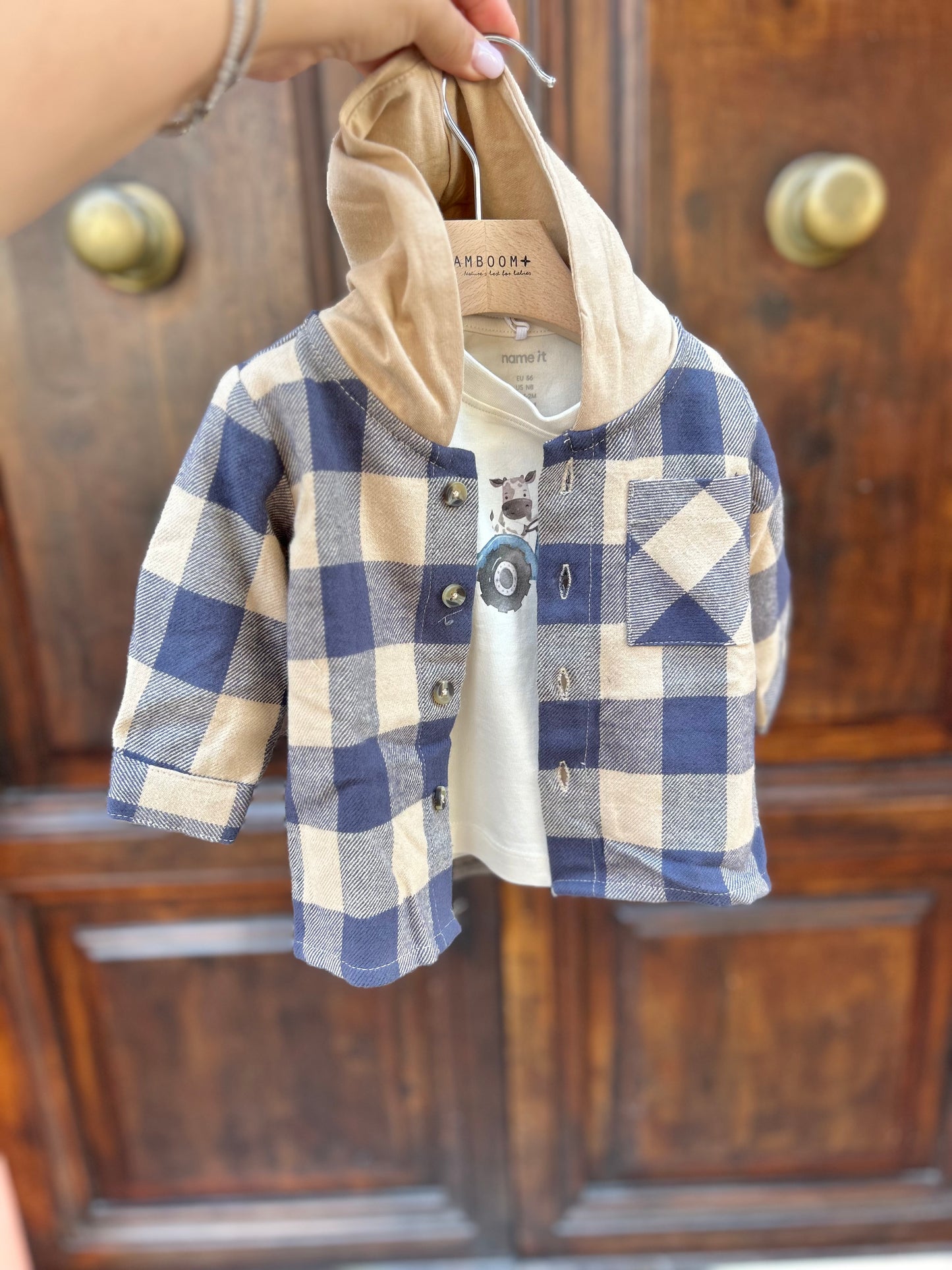 Camicia in flanella con cappuccio