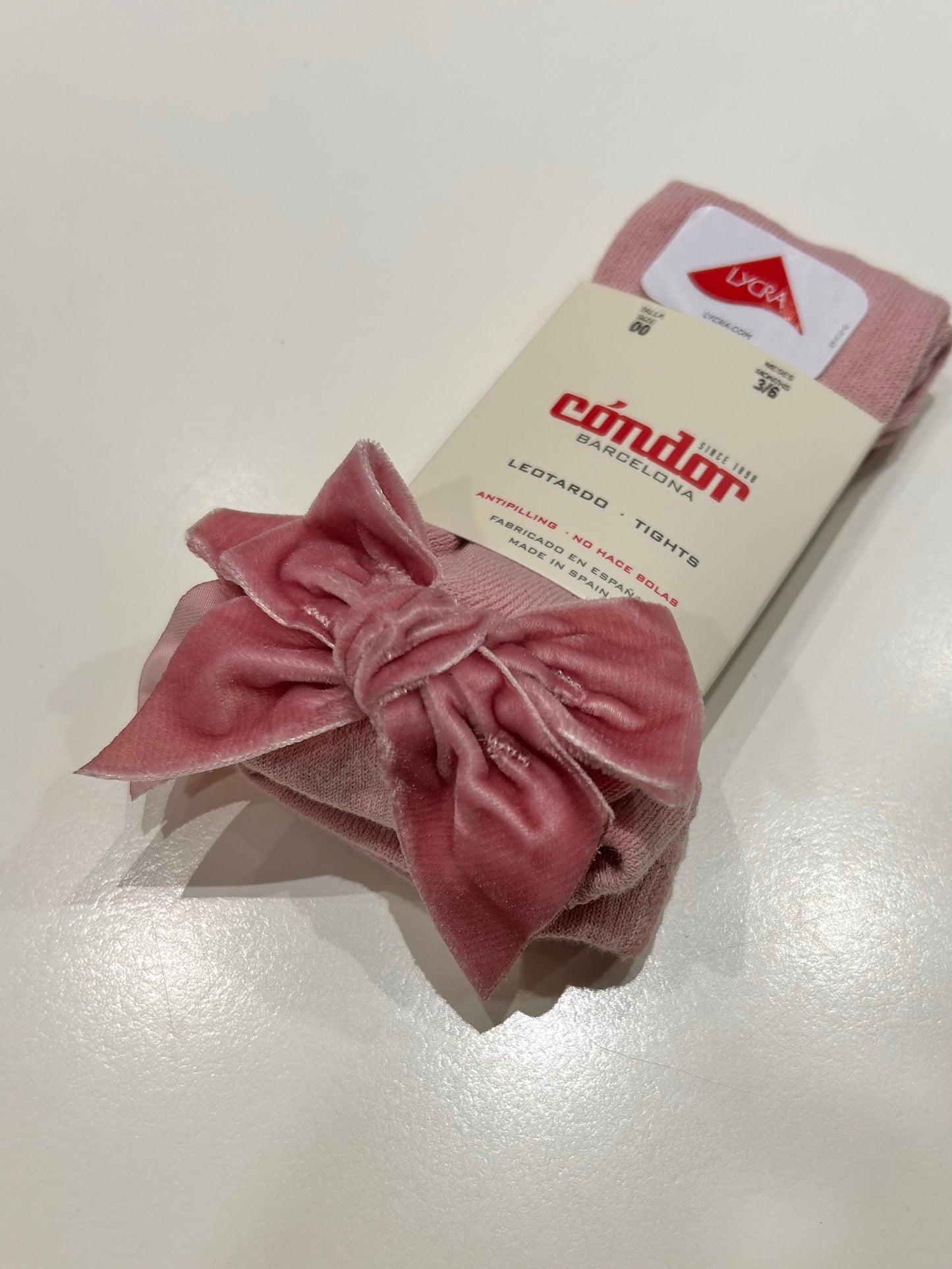 Collant fiocco in velluto Condor