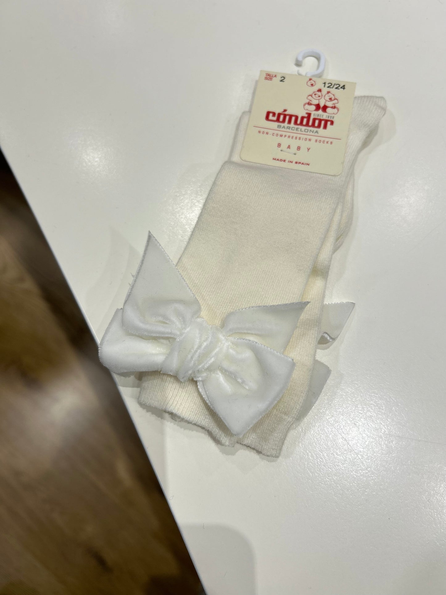 Calzettone con fiocco in velluto Condor