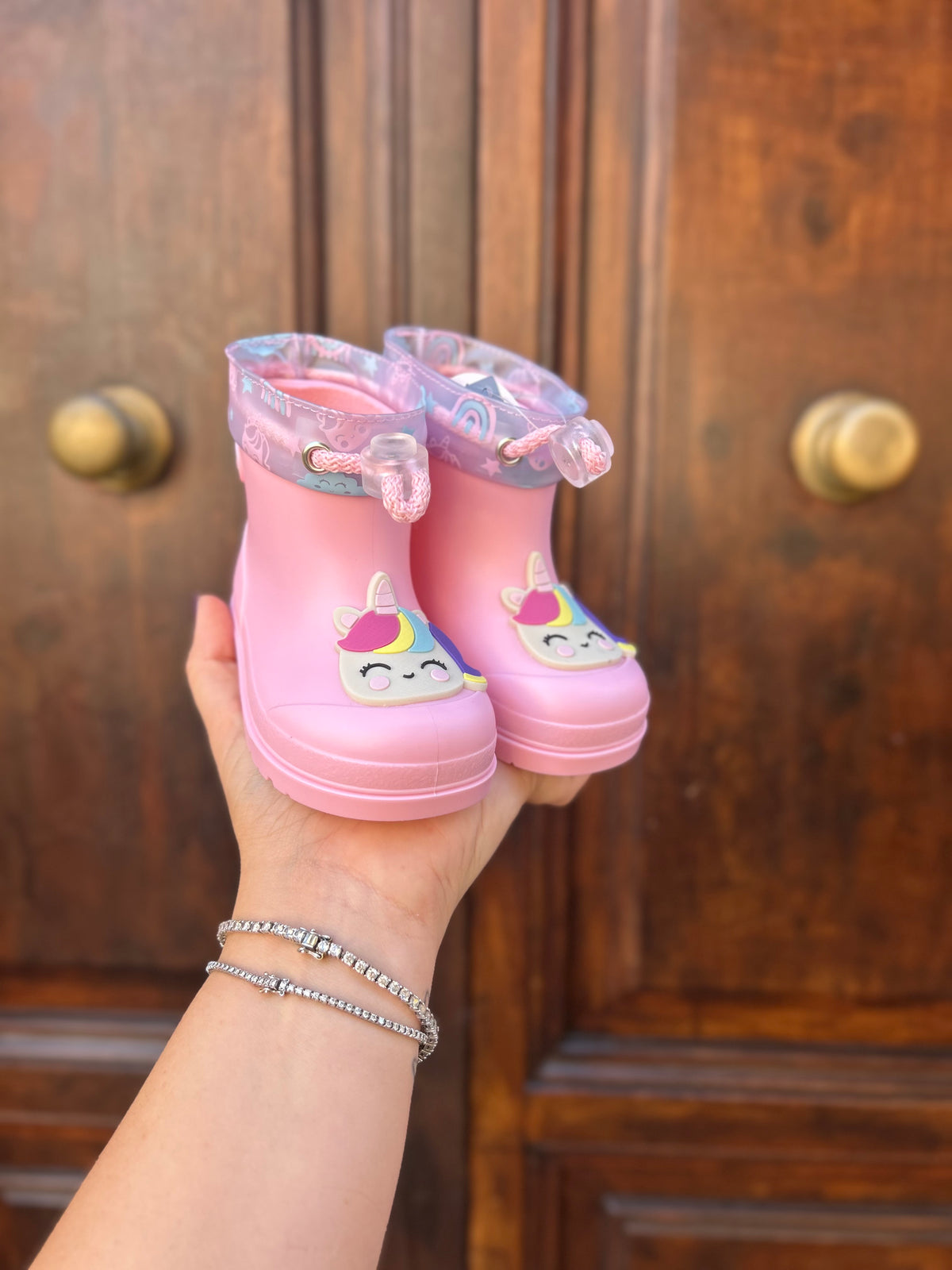 Stivali da pioggia per bambini e bambine – Blu, Rosa e Verde