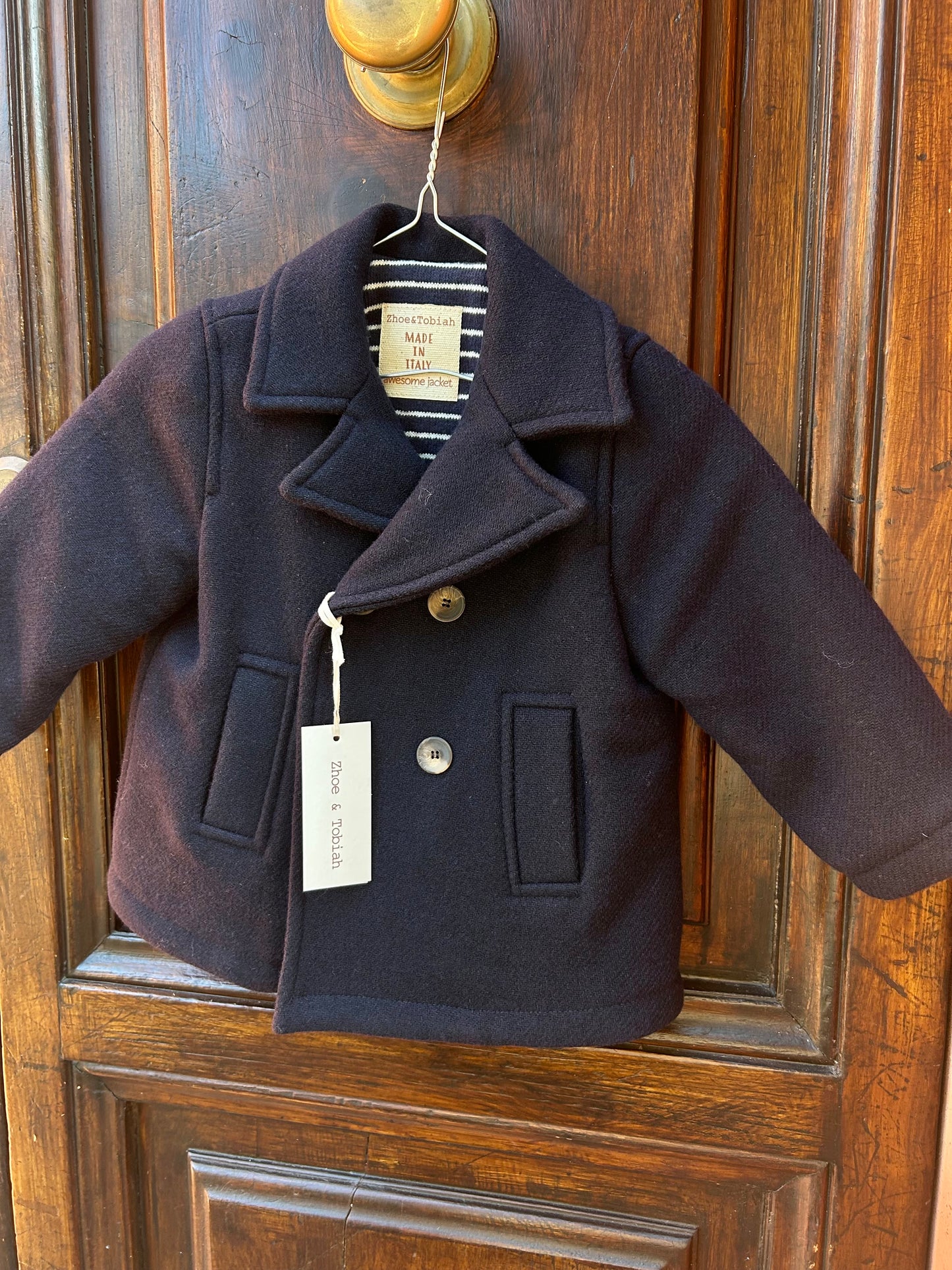 Cappotto doppiopetto con interno in caldo cotone