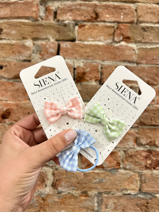 Mini elastico con fiocco Vichy Siena