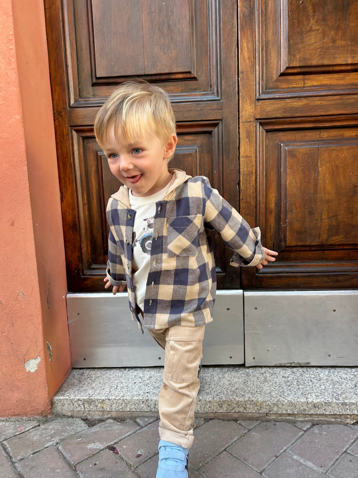 Camicia in flanella con cappuccio