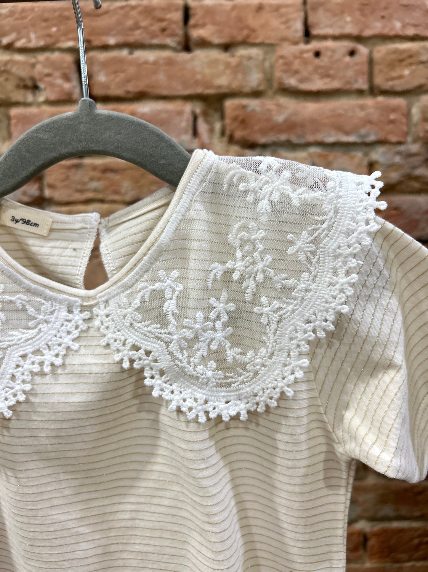 T-shirt riga lurex e collo
