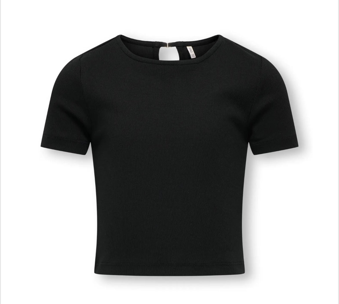 T-Shirt a costine con dettaglio gioiello