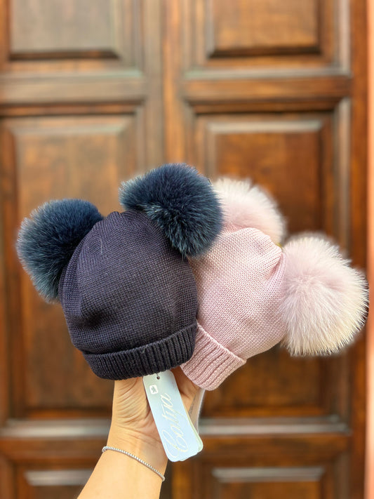 Cappello doppio ponpon Catya