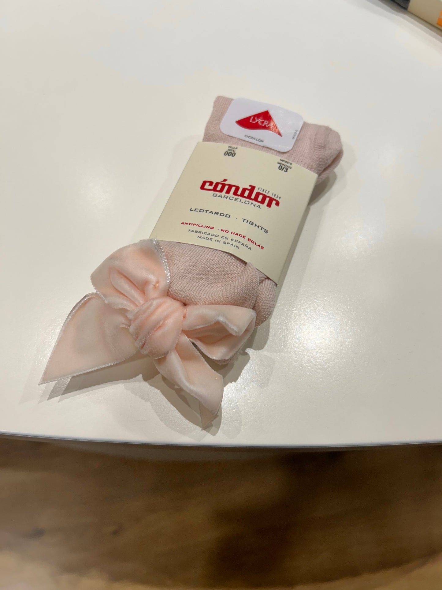 Collant fiocco in velluto Condor